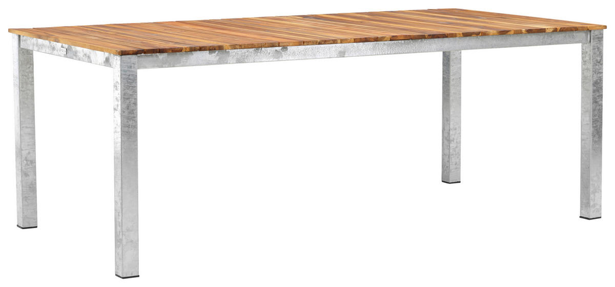 UTEBORD trä, metall rektangulär  - akaciefärgad/zinkfärgad, Klassisk, metall/trä (200/100/74cm) - Gardenson