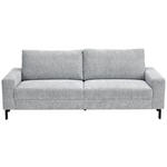 3-SITZER-SOFA in Flachgewebe Hellgrau  - Hellgrau/Schwarz, Design, Textil/Metall (218/86/97cm) - Hom`in