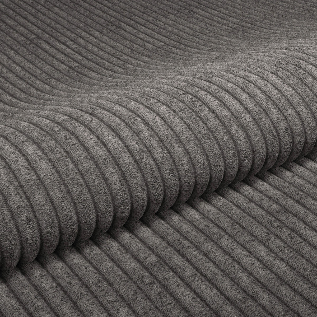 MEGASOFA Dunkelgrau  - Wengefarben/Dunkelgrau, Trend, Kunststoff/Textil (261/83/124cm) - Livetastic