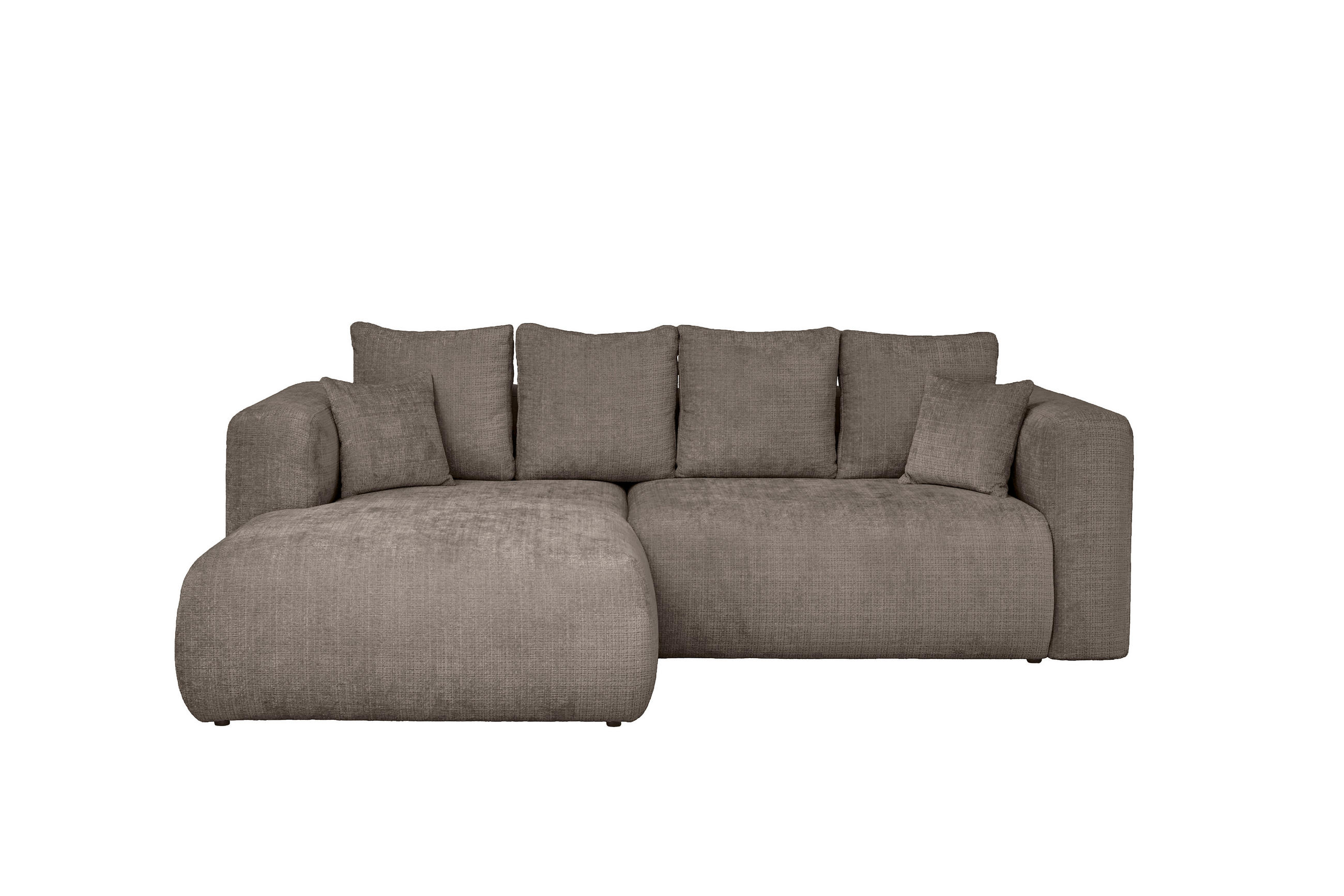 ECKSOFA Taupe Chenille Zierkissen, Rückenkissen, Rücken echt  - Taupe/Schwarz, MODERN, Kunststoff/Textil (188/276cm) - Milino