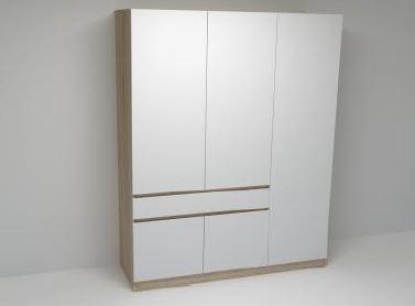 Dulap, 150/200/52 cm, alb, stejar Sonoma - stejar Sonoma/alb, Modern, material pe bază de lemn (150/200/52cm) - Carryhome