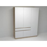 Dulap, 150/200/52 cm, alb, stejar Sonoma - stejar Sonoma/alb, Modern, material pe bază de lemn (150/200/52cm) - Carryhome