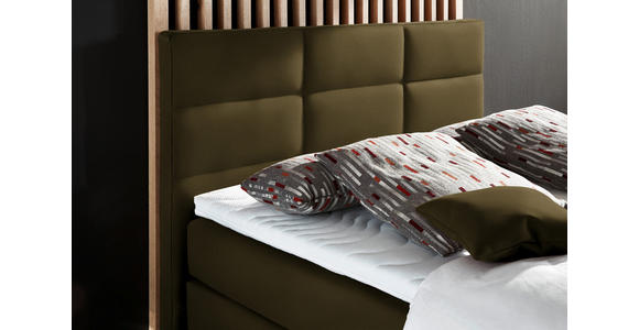 BOXSPRINGBETT 140/200 cm in Olivgrün - Alufarben/Olivgrün, KONVENTIONELL, Textil/Metall (140/200cm) - Dieter Knoll