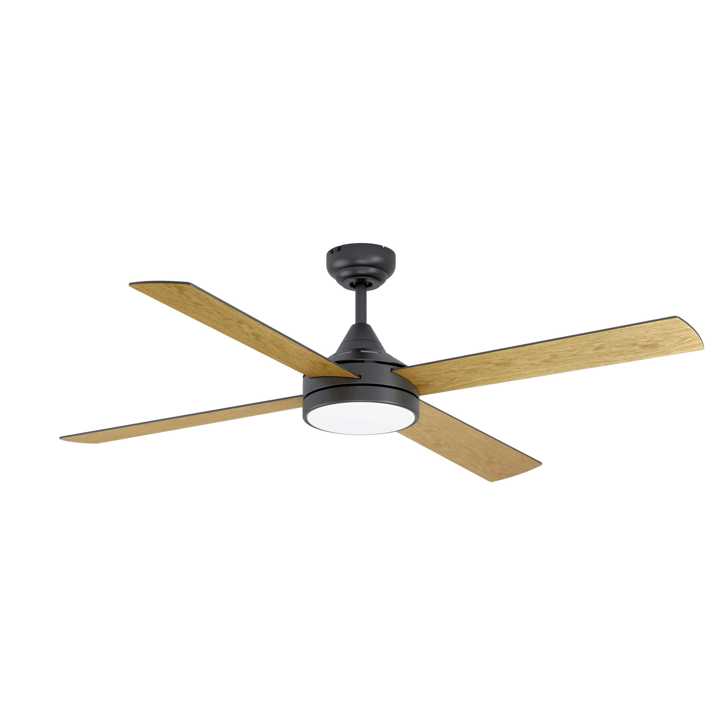 DECKENVENTILATOR - Schwarz/Naturfarben, KONVENTIONELL, Kunststoff (122/32cm)