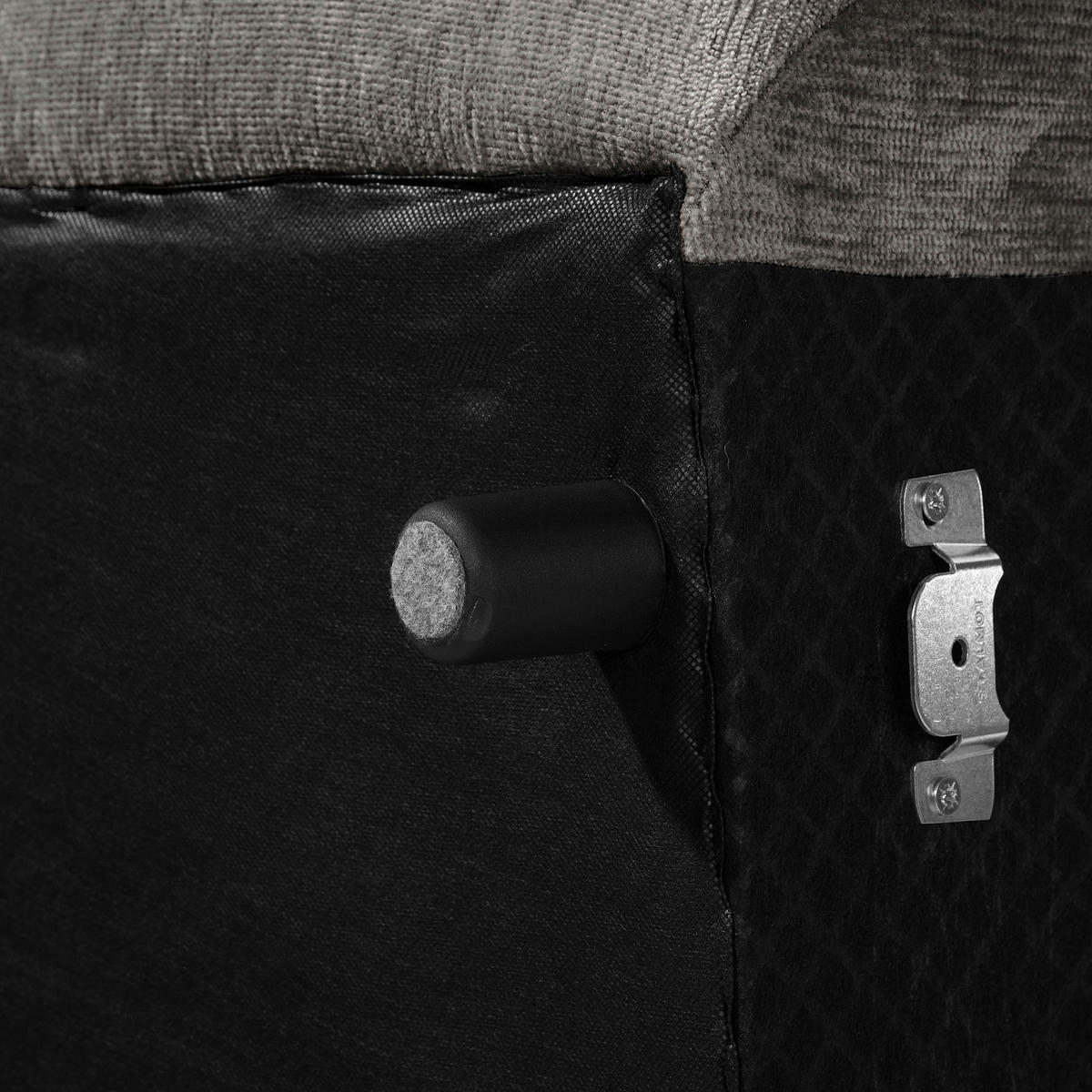 ECKSOFA in Chenille Anthrazit  - Anthrazit/Schwarz, Modern, Kunststoff/Textil (269/184cm) - Trendmanufaktur