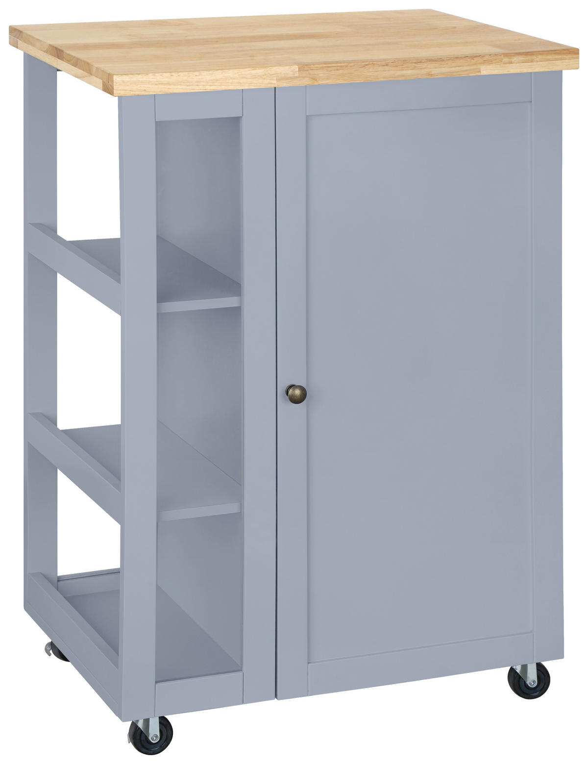 KÜCHENINSEL   in Grau, Naturfarben  - Messingfarben/Naturfarben, Basics, Glas/Holz (60/90/40cm) - MID.YOU