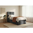 BOXBETT 70/200 cm,  in Anthrazit, Matratze, gepolstertes Kopfteil, Bettkasten, Topper, H3 = fest  - Anthrazit/Schwarz, Design, Holzwerkstoff/Kunststoff (70/200cm) - Esposa
