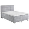 BOXBETT 140/200 cm  in Greige  - Chromfarben/Greige, Konventionell, Textil/Metall (140/200cm) - Carryhome