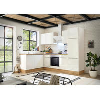 ECKKÜCHE 170/280 cm  in Weiß, Weiß Hochglanz  - Weiß Hochglanz/Alufarben, LIFESTYLE, Holzwerkstoff/Kunststoff (170/280cm) - Respekta