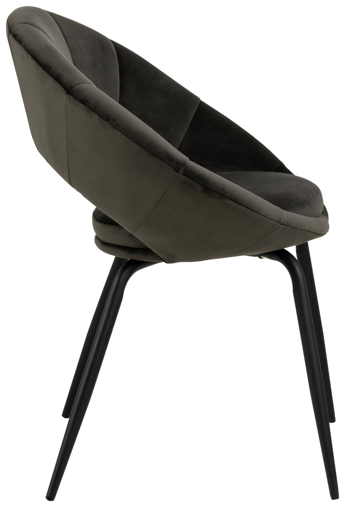 STUHL  in Samt Textil  - Schwarz/Grün, Trend, Textil/Metall (65/80/56cm) - MID.YOU