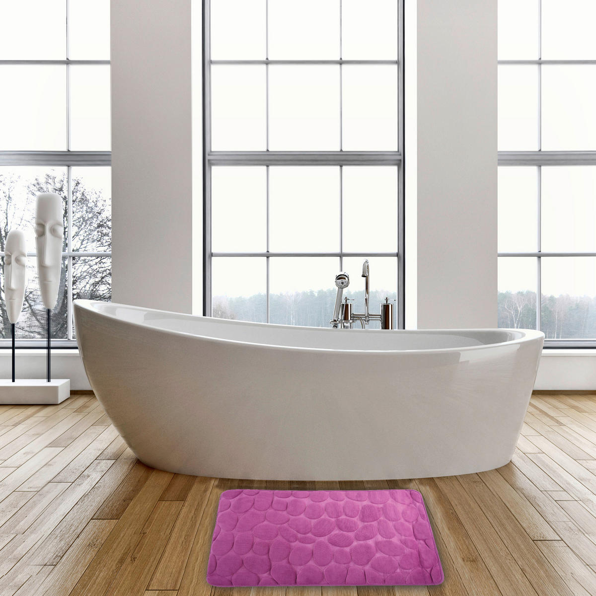 BADEMATTE Violett 50/80 cm  - Violett, MODERN, Textil (50/80cm) - MSV