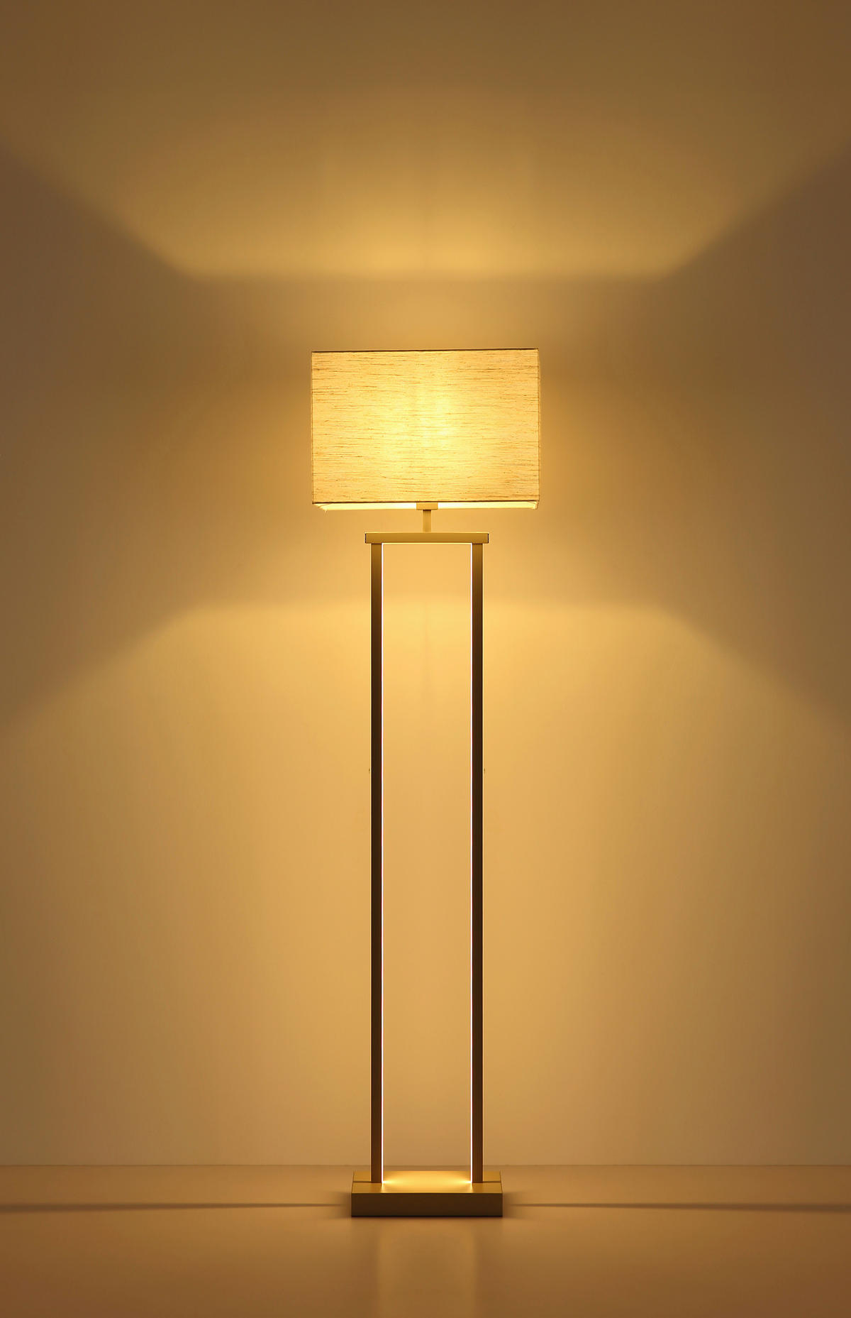 STOJEČA LED-SVETILKA  Sydney   3000 K   - naravne barve/peščene barve, Design, kovina/tekstil (40/27/153cm) - Globo