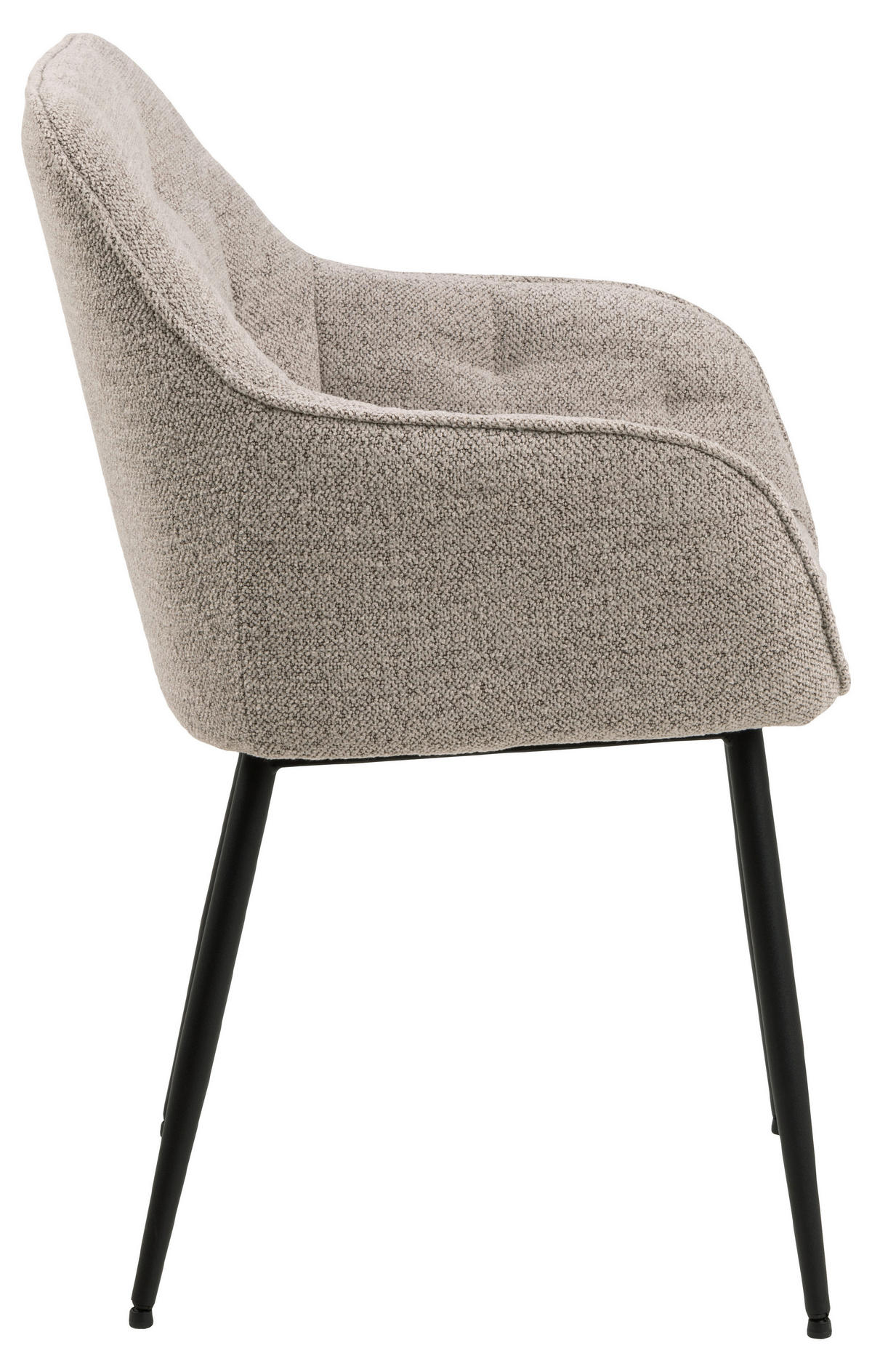 ŽIDLE S PODRUČKAMI, buklé, béžová - černá/béžová, Moderní, kov/textil (58/83/55cm) - MID.YOU