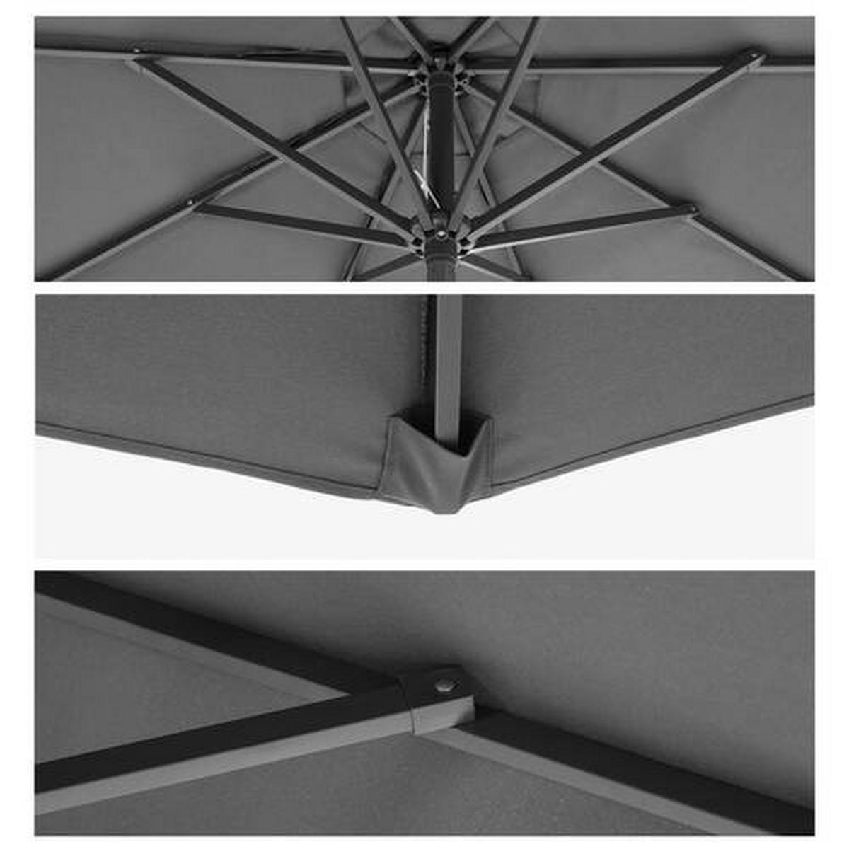 SLUNEČNÍK 300/300 cm - šedá/černá, Basics, kov/textil (300/300cm) - Modante