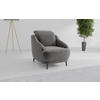 SESSEL Samt Grau  - Schwarz/Grau, Modern, Textil/Metall (87/93/104cm) - Sit & More