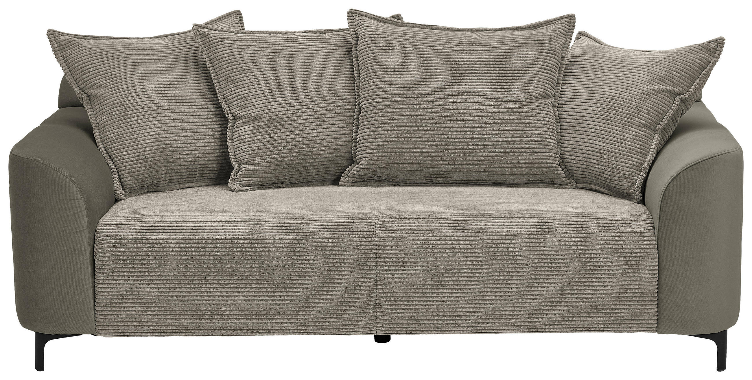 2,5-SITZER in Cord, Velours Braun  - Schwarz/Braun, Konventionell, Textil/Metall (200/84/99cm) - Carryhome