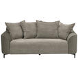 2-SITZER-SOFA in Cord, Velours Braun  - Schwarz/Braun, KONVENTIONELL, Textil/Metall (175/84/99cm) - Carryhome