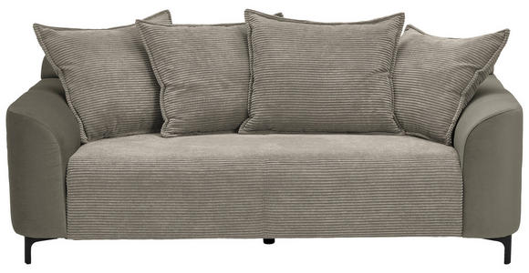 2-SITZER-SOFA in Cord, Velours Braun  - Schwarz/Braun, KONVENTIONELL, Textil/Metall (175/84/99cm) - Carryhome