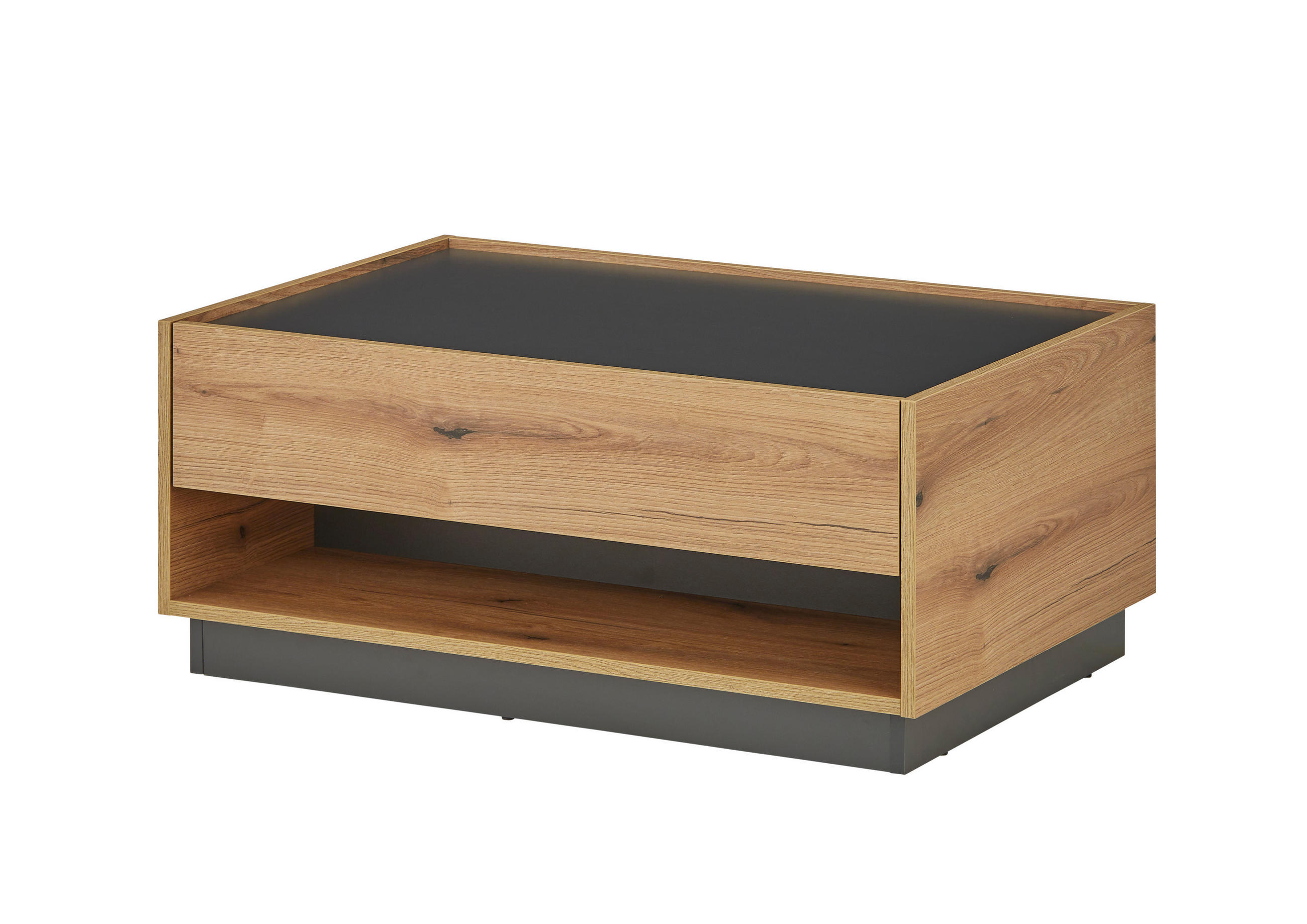 COUCHTISCH 90/60/38 cm rechteckig Anthrazit, Eichefarben  - Eichefarben/Anthrazit, Design, Holzwerkstoff (90/60/38cm) - Modante