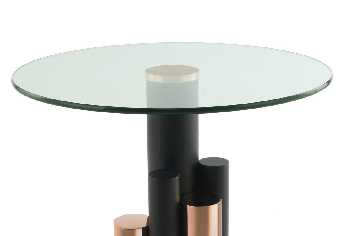 BEISTELLTISCH in Metall, Glas 46/46/52 cm  - Goldfarben, MODERN, Glas/Metall (46/46/52cm) - Kayoom