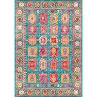 VINTAGE-TEPPICH Cortea Zylar 160/230 cm  in Hellblau, Dunkelrosa, Elfenbein  - Elfenbein/Dunkelrosa, LIFESTYLE, Kunststoff/Textil (160/230cm) - Lindorug