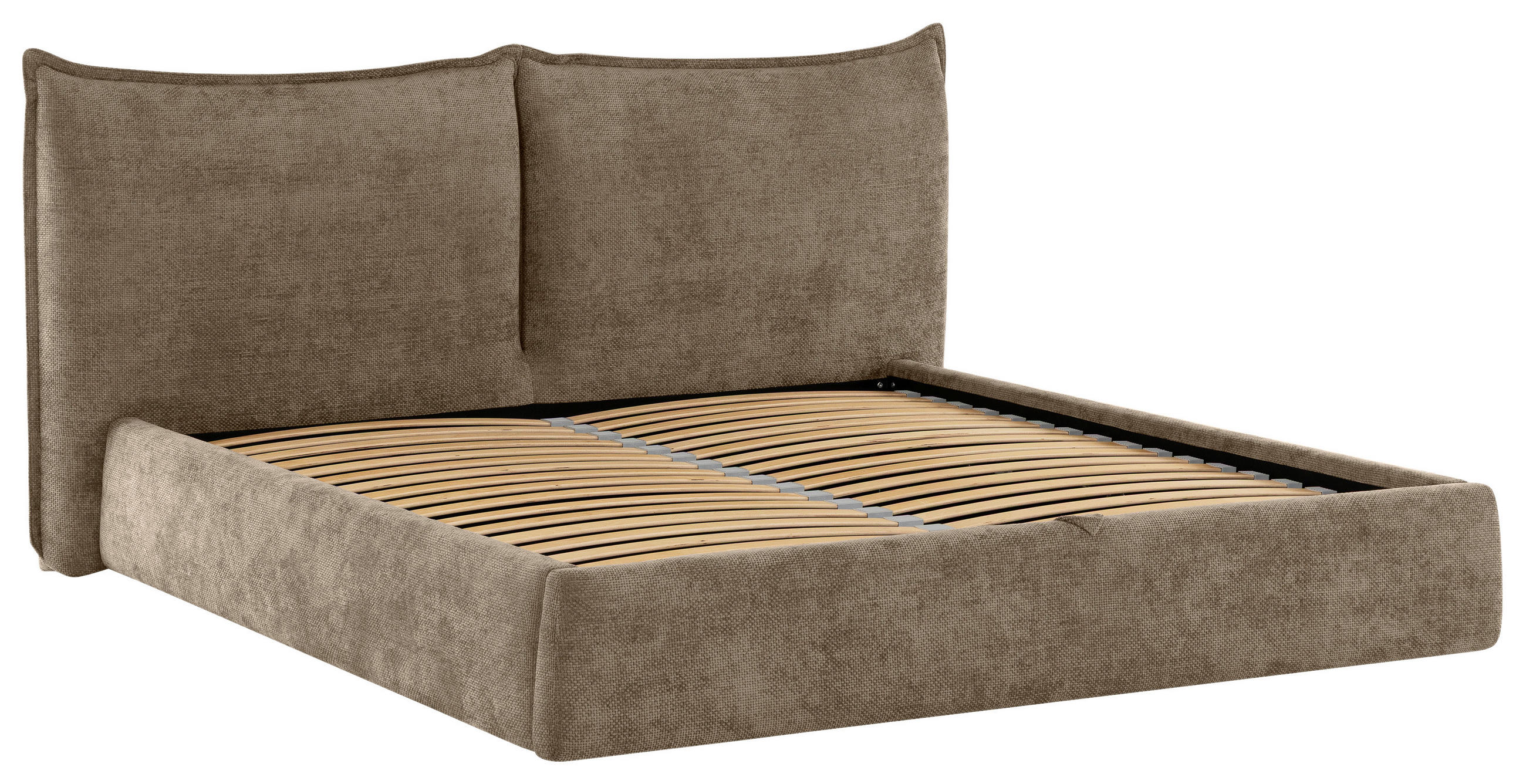 STOPPAD SÄNG ,180/200 cm  i brun  - brun/svart, Klassisk, trä/textil (180/200cm) - Best Price