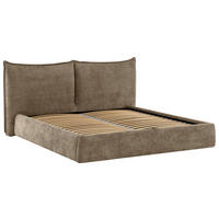 STOPPAD SÄNG ,180/200 cm  i brun  - brun/svart, Klassisk, trä/textil (180/200cm) - Best Price