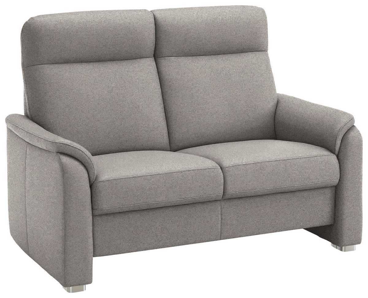 2-SITZER-SOFA Flachgewebe Graubraun  - Graubraun/Alufarben, Konventionell, Textil/Metall (156/107/95cm) - Beldomo Comfort