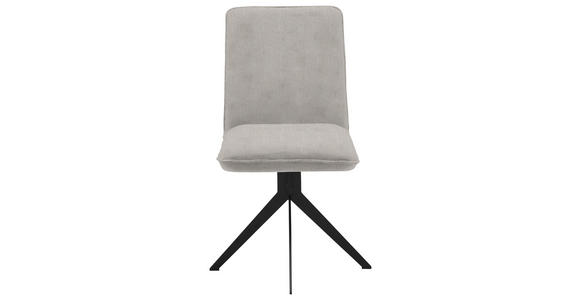 STUHL Webstoff Schwarz, Graubraun - Graubraun/Schwarz, Design, Textil/Metall (46,5/87/64cm) - Voleo