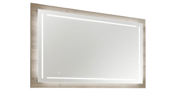 BADEZIMMERSPIEGEL 120/74/3,9 cm - Eichefarben, Design, Glas/Holzwerkstoff (120/74/3,9cm) - Novel