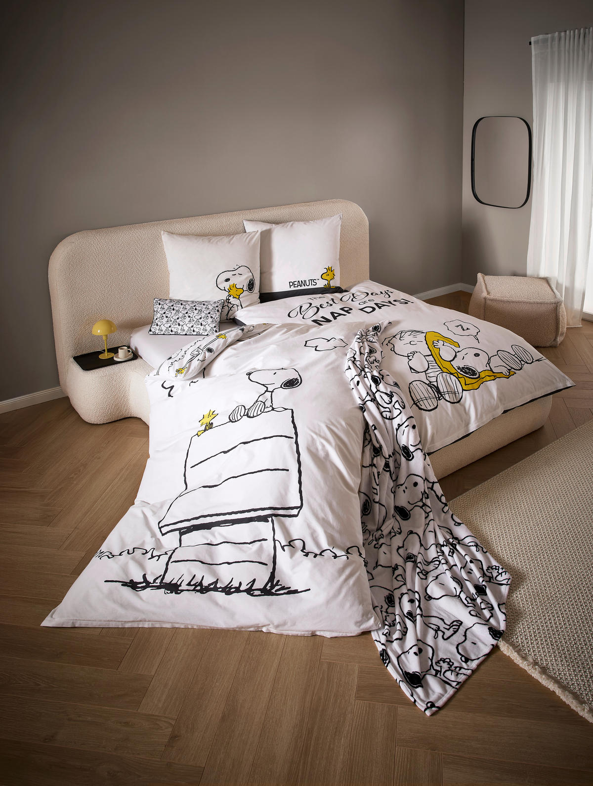 JUGENDBETTWÄSCHE Snoopy Renforcé 135/200 cm  - Dunkelgrau/Weiß, Design, Textil (135/200cm) - Herding