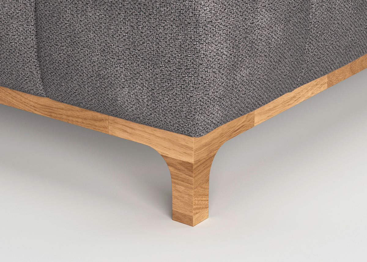 BOXSPRINGBETT 160/200 cm  in Dunkelgrau  - Dunkelgrau/Eichefarben, Modern, Holz/Holzwerkstoff (160/200cm) - MID.YOU