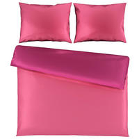 WENDEBETTWÄSCHE Uni Satin Satin 200/200 cm  - Pink/Beere, Basics, Textil (200/200cm) - Novel