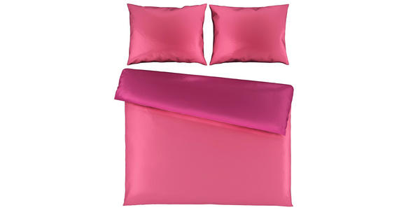 WENDEBETTWÄSCHE Uni Satin Satin 200/200 cm  - Pink/Beere, Basics, Textil (200/200cm) - Novel