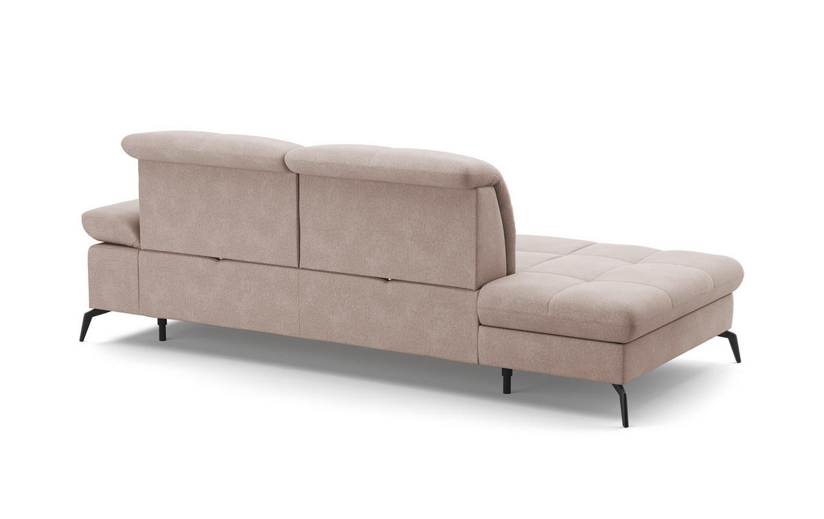 RÉCAMIERE in Flachgewebe Greige  - Greige/Schwarz, Konventionell, Textil/Metall (231/90/122cm) - Sit & More
