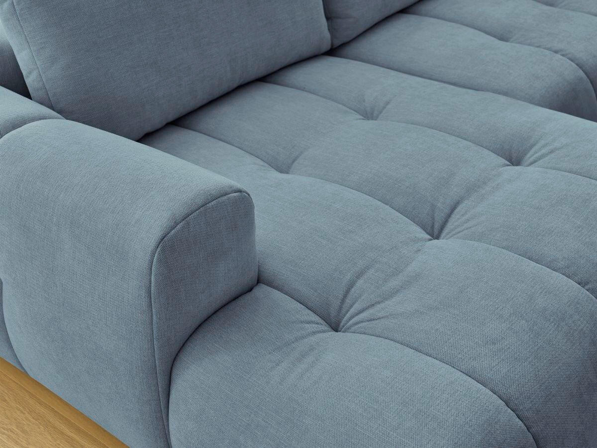 WOHNLANDSCHAFT  FUJI  Hellblau Leinenoptik  - Schwarz/Hellblau, MODERN, Kunststoff/Textil (160/377/204cm)