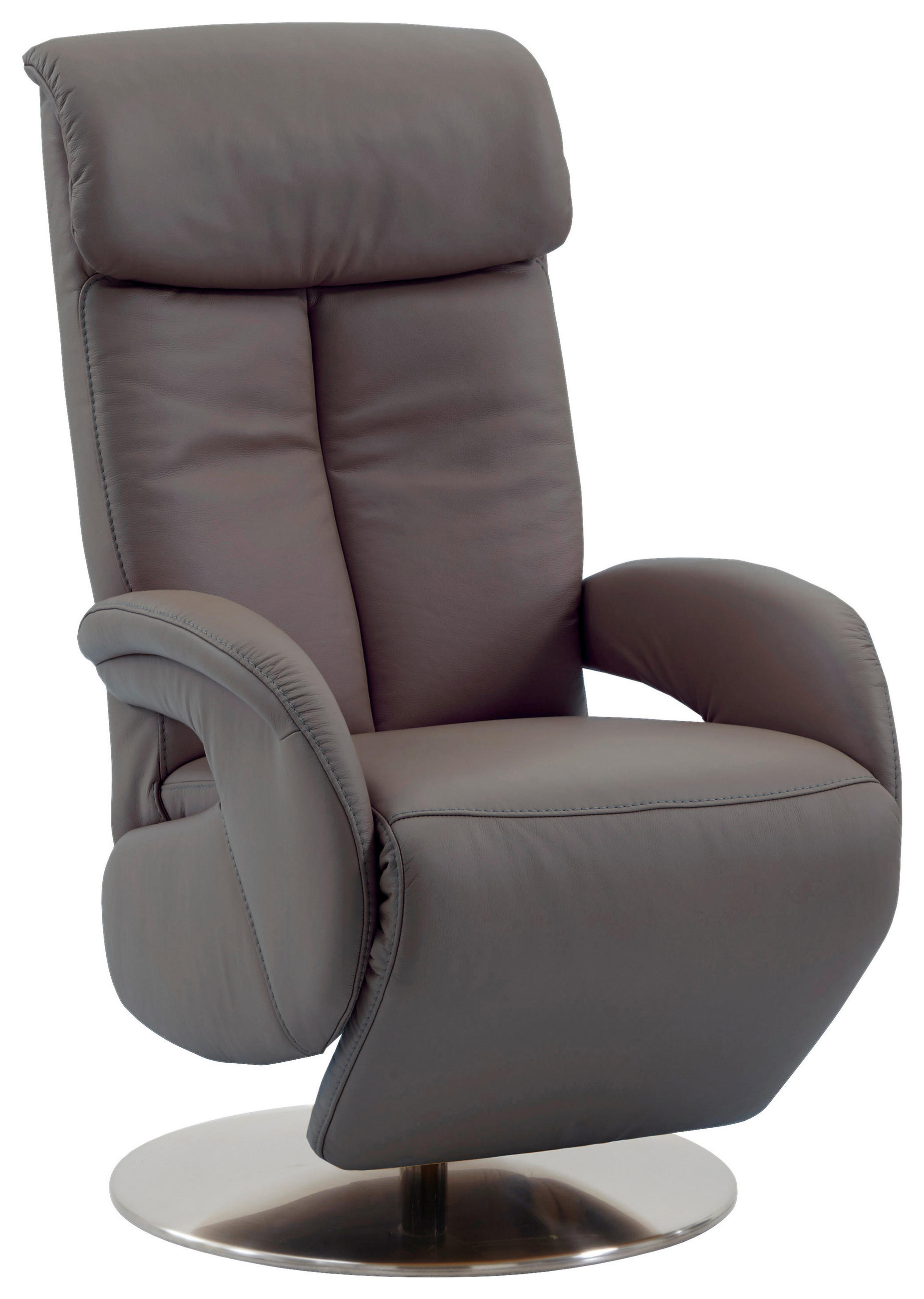 RELAXSESSEL Echtleder    - Grau, KONVENTIONELL, Leder/Metall (70/114/80cm) - Cantus