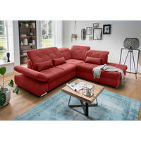 ECKSOFA Chenille Rot  - Chromfarben/Rot, Modern, Textil/Metall (280/254cm) - Livetastic