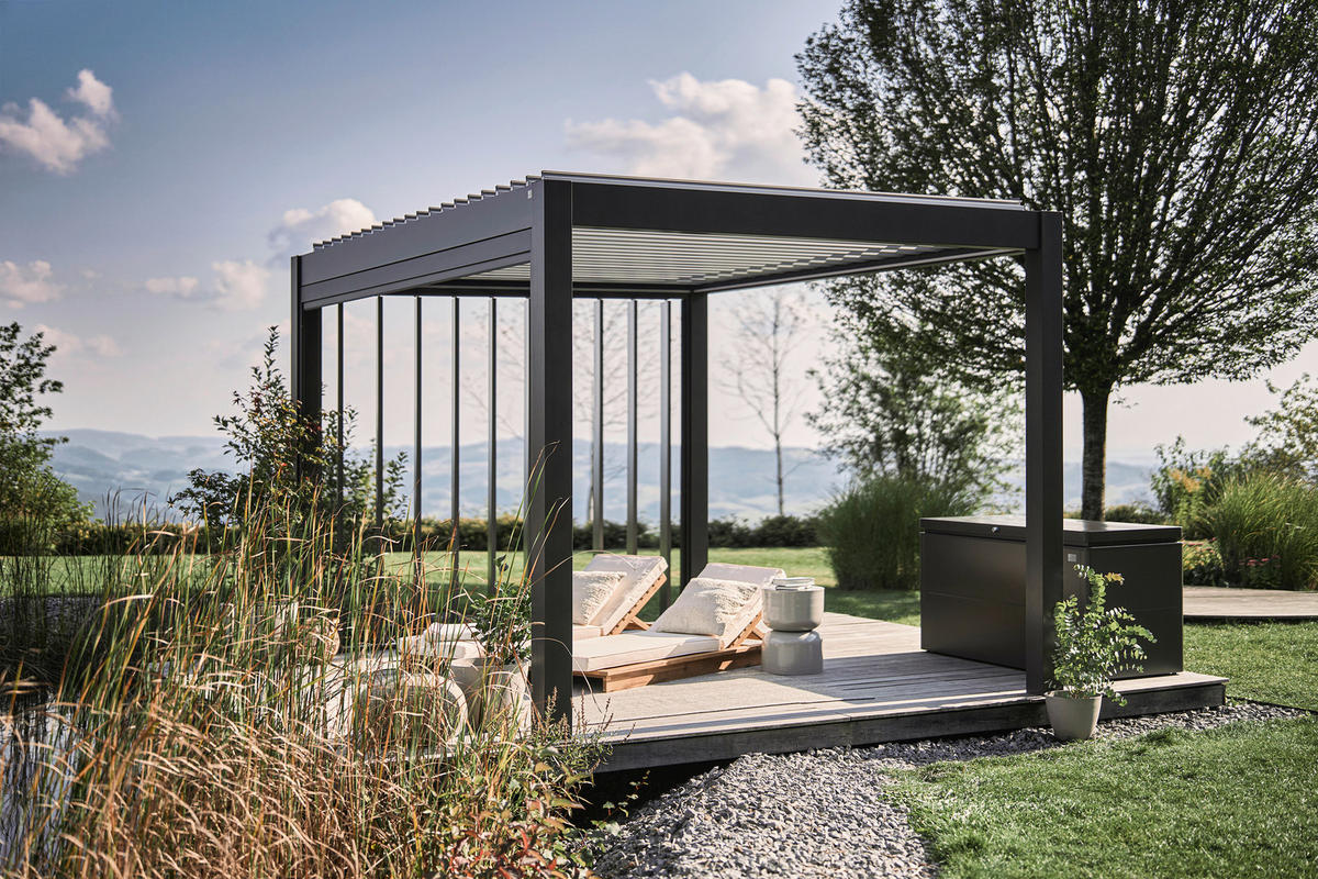 PAVILLON - Dunkelgrau/Silberfarben, Design, Metall (404,5/264/312cm) - Biohort
