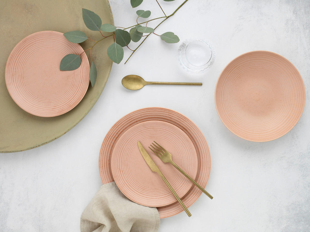 JÍDELNÍ SOUPRAVA, kamenina - růžová, Basics, keramika - Creatable