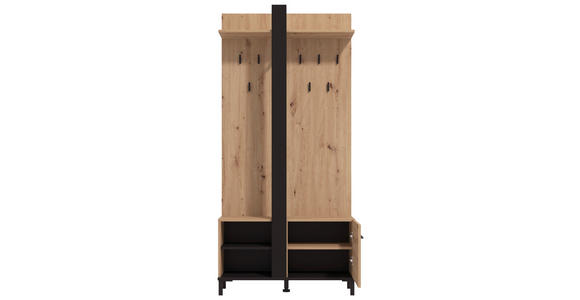 GARDEROBE  in 89,5/191/33 cm  - Schwarz/Eiche Artisan, MODERN, Holzwerkstoff (89,5/191/33cm) - Carryhome