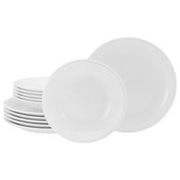 TAFELSERVICE Weiß Milano Weiss 12-teilig  - Weiß, Basics, Keramik - Creatable
