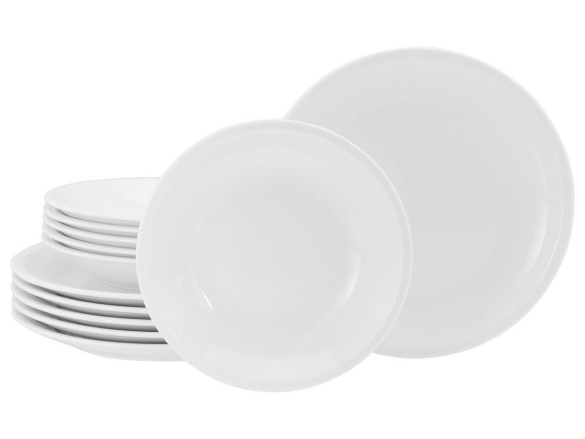 TAFELSERVICE Weiß Milano Weiss 12-teilig  - Weiß, Basics, Keramik - Creatable