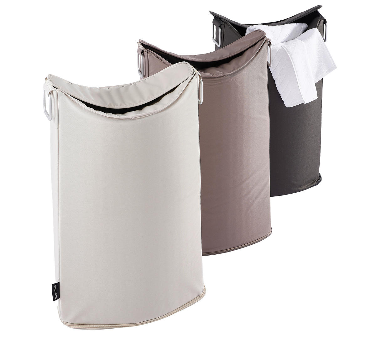 WÄSCHESAMMLER - Anthrazit, Basics, Textil/Metall (45/67/28cm) - Blomus