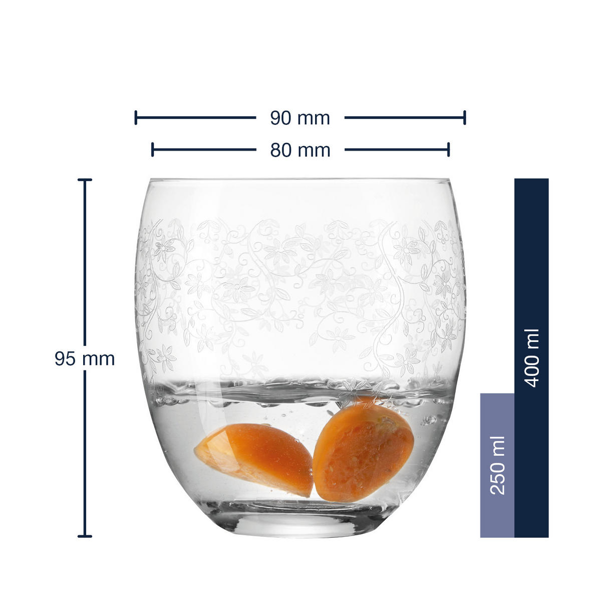 WHISKY-GLÄSERSET 400 ml  - Basics, Glas (9/9,5/9cm) - Leonardo