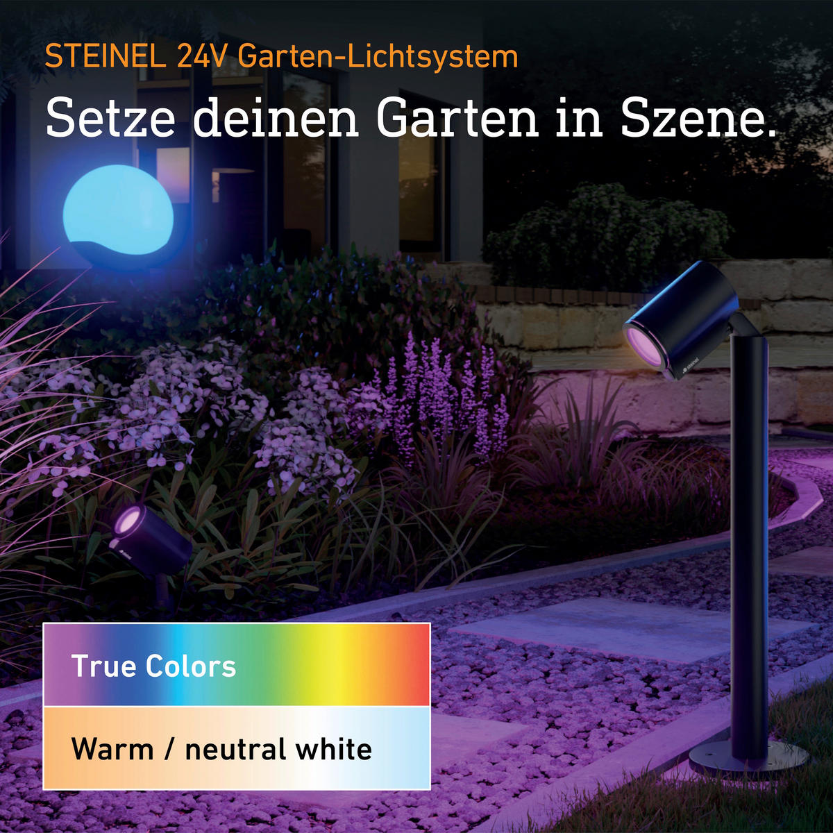 AUSSENLEUCHTE 24V Garten Lichtsystem 13/51/13 cm  - Anthrazit, Trend, Metall (13/51/13cm) - Steinel