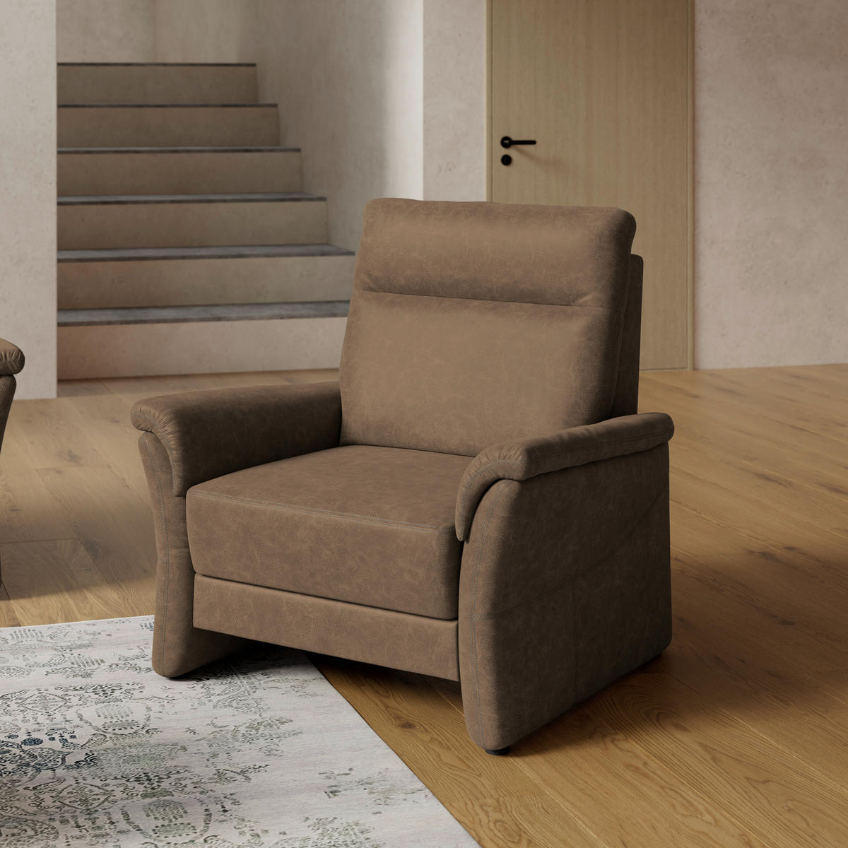 SESSEL Mikrofaser Braun  - Schwarz/Braun, Konventionell, Kunststoff/Textil (104/98/91cm) - Elegando