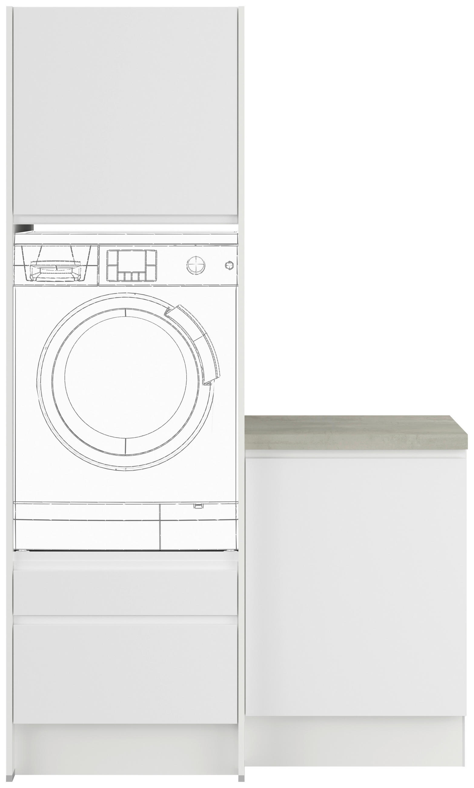 WASCHMASCHINENSCHRANK 123/206,2/58 cm  in Weiß  - Weiß, Basics, Holzwerkstoff (123/206,2/58cm) - Impuls