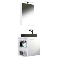 GÄSTBADRUM 52 cm  - vit/silver, Modern, metall/trämaterial (52cm) - MID.YOU
