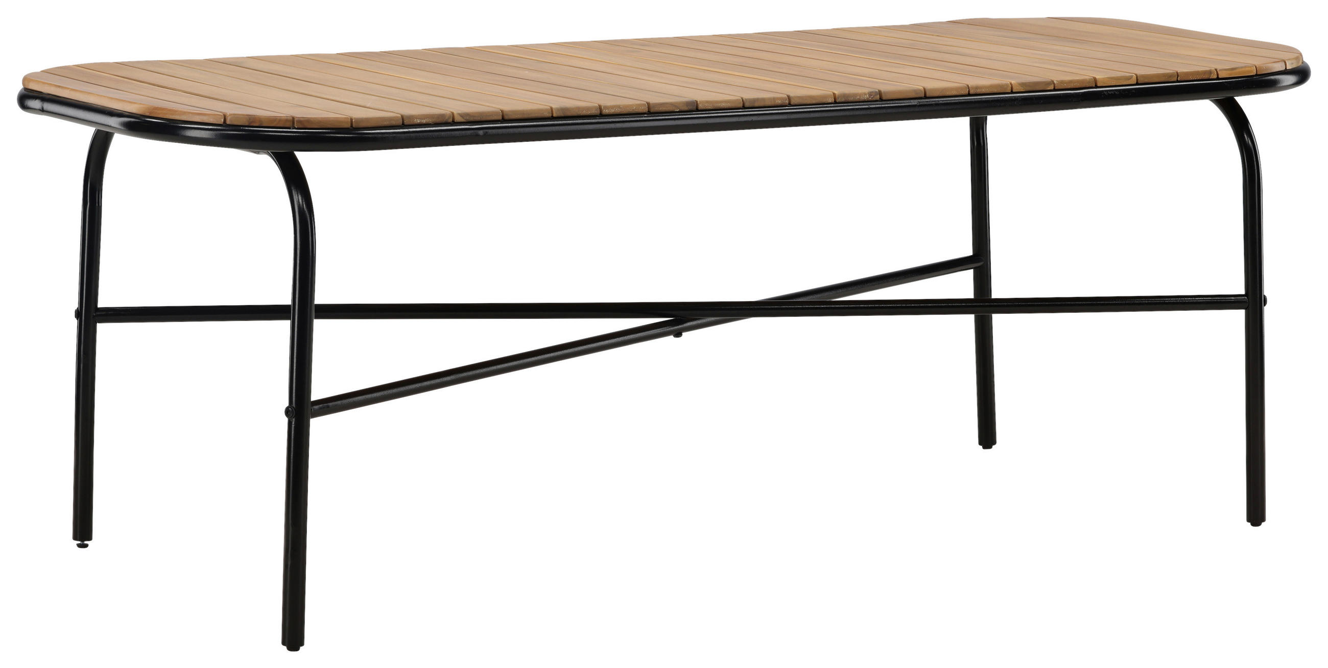 GARTENTISCH 200/90/75 cm Holz, Metall  - Schwarz, KONVENTIONELL, Holz/Metall (200/90/75cm) - Gardenson